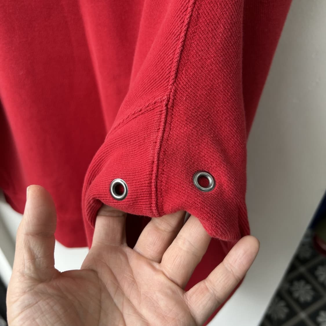 15962 - 폴로 랄프로렌 레드 빅로고 반집업 니트 상품이미지4