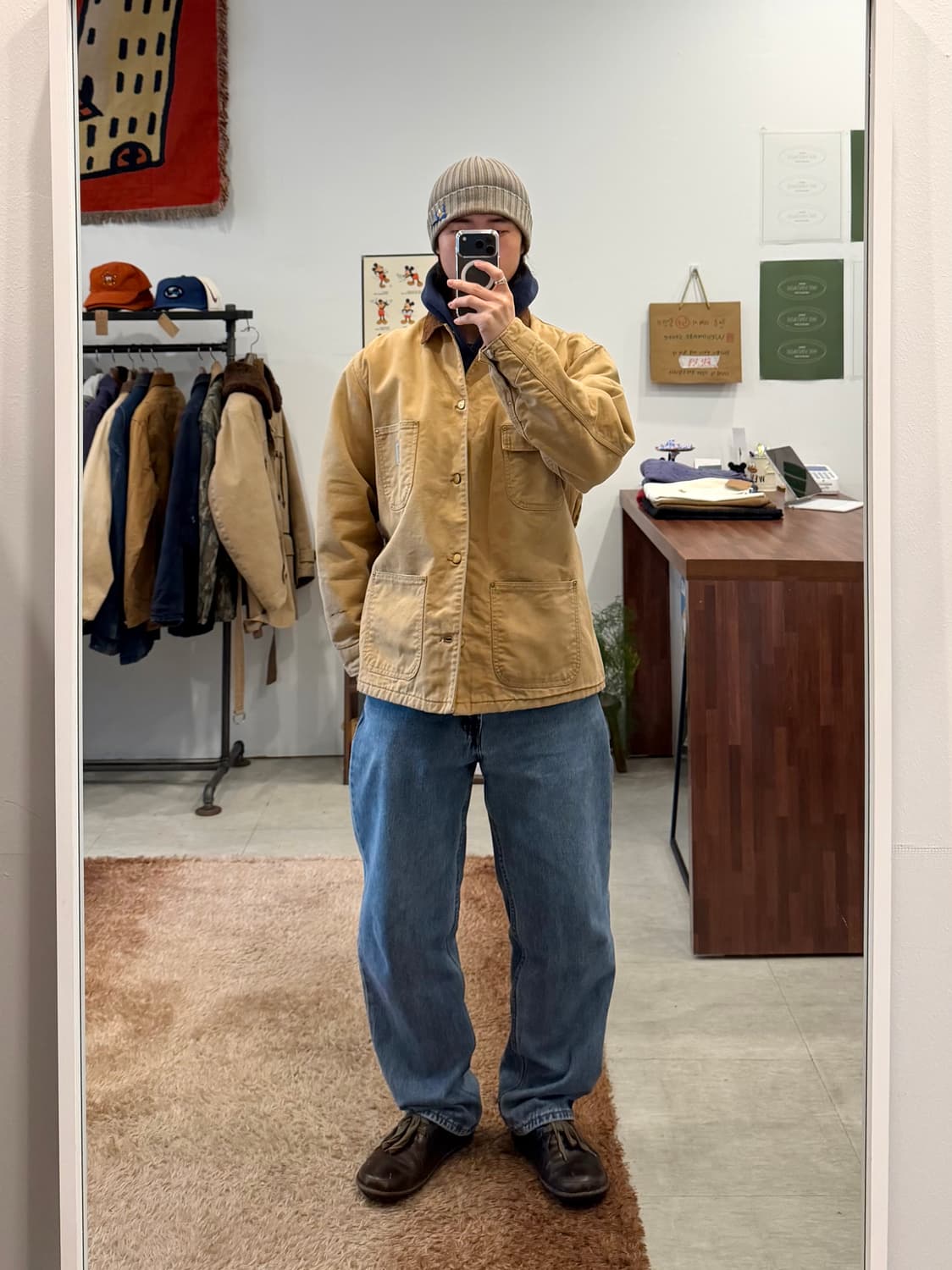 90s Carhartt 칼하트 덕 캔버스 초어 코트 (made USA) 상품이미지2