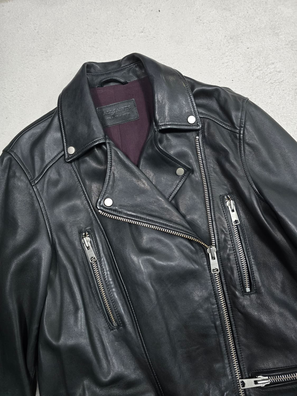 Allsaints 올세인츠 블랙 램스킨 라이더 자켓 상품이미지3