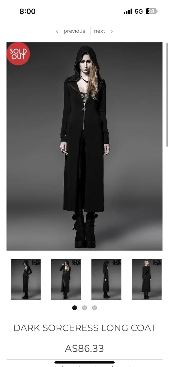 PUNK RAVE DARK SORCERESS LONG COAT  상품이미지5