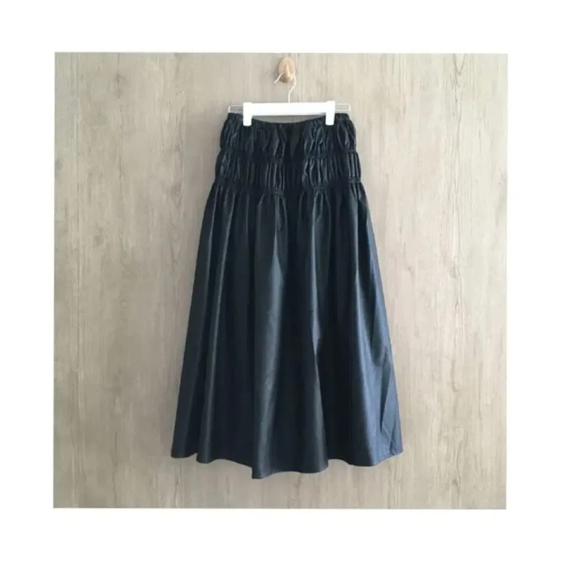 레더 밴딩 스모크 롱스커트 상품이미지2