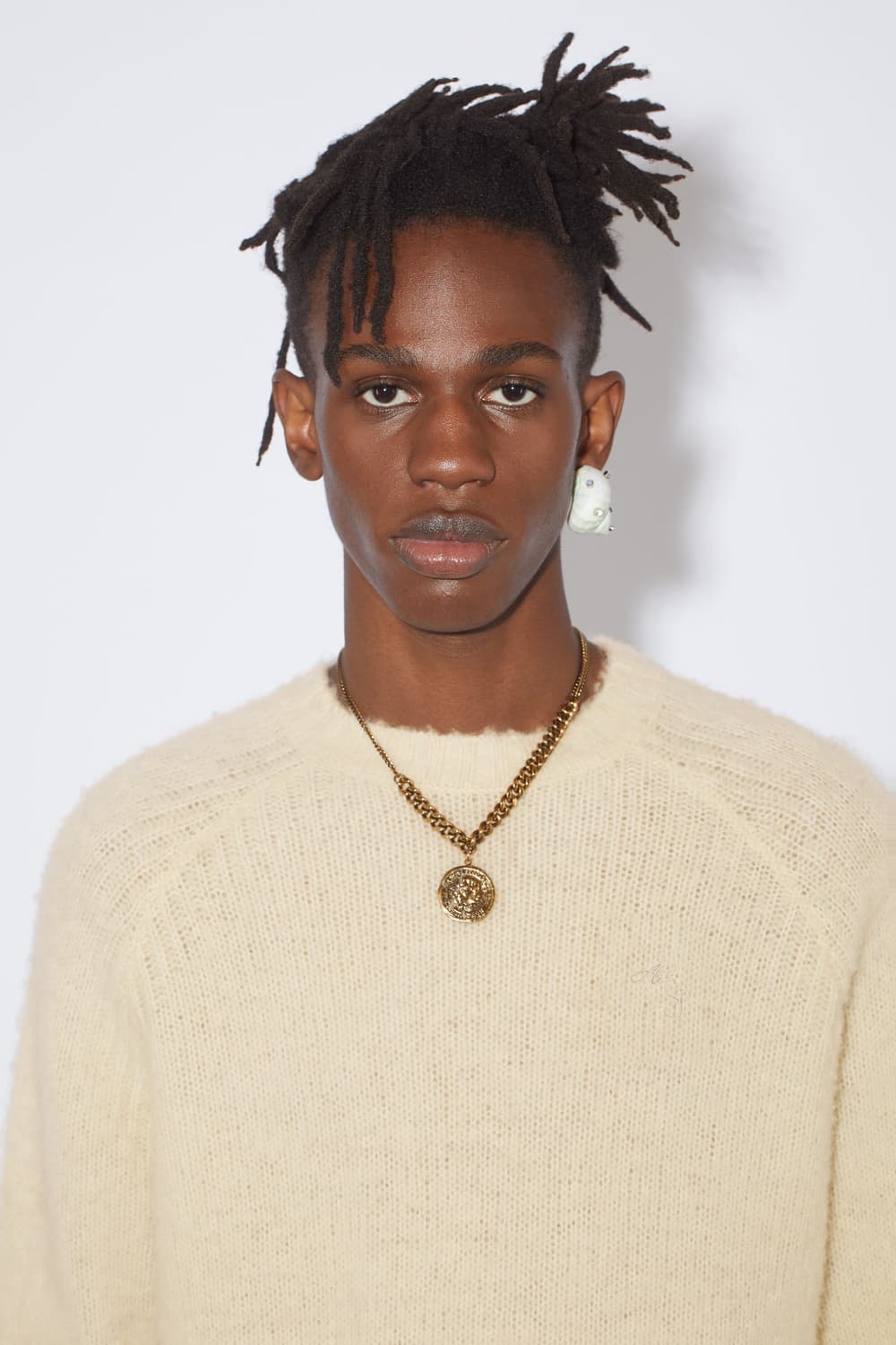 아크네 스튜디오 크루넥 울 니트 점퍼 에크루컬러 S사이즈 상품이미지6