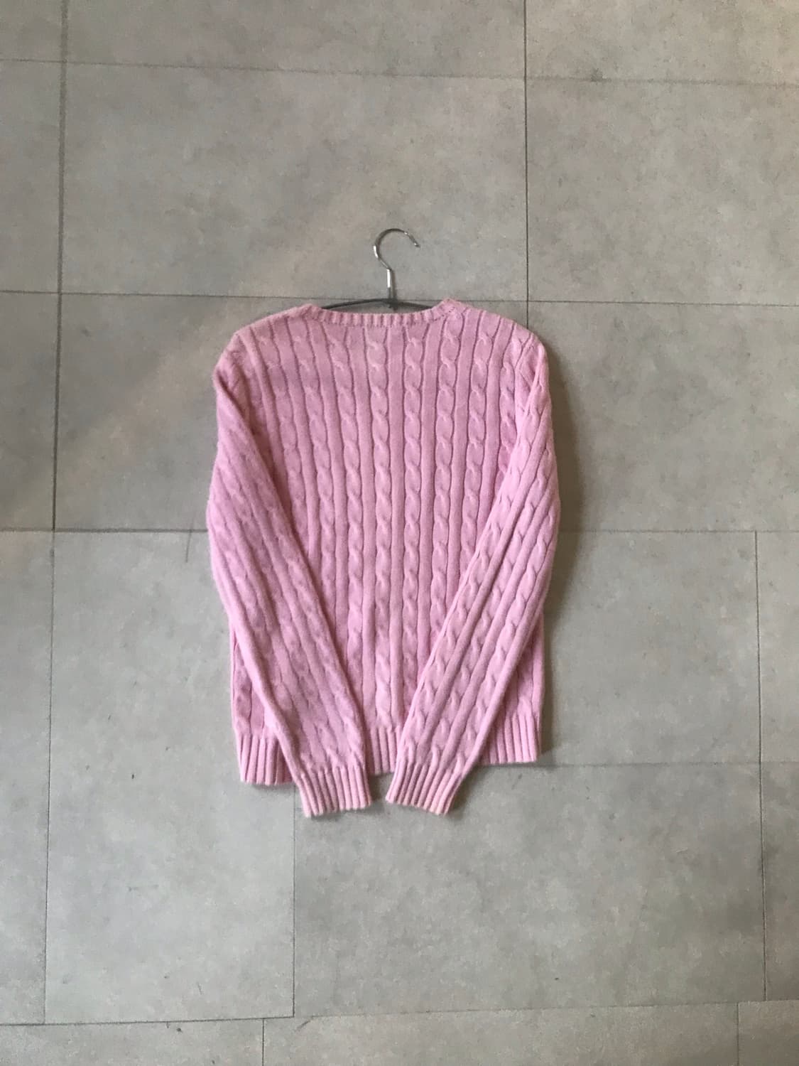 폴로 연핑크 케이블 니트 상품이미지7