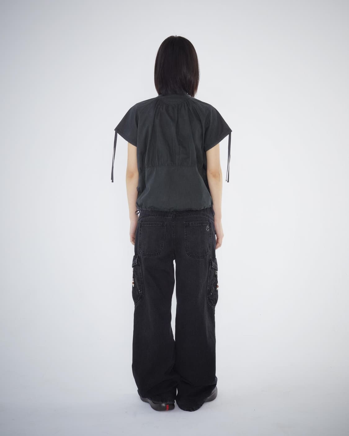 코이세이오 라운드 포켓 카고 진스 블랙 상품이미지4