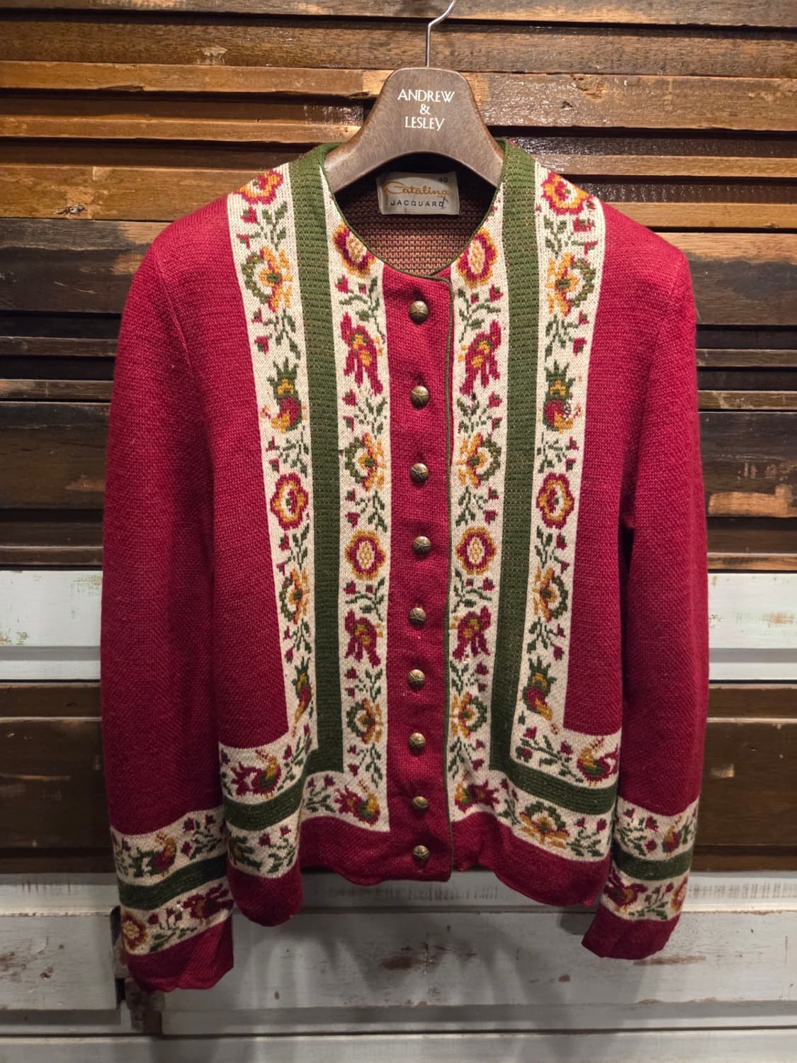 80'S 자카드 핸드메이드 니트 상품이미지1