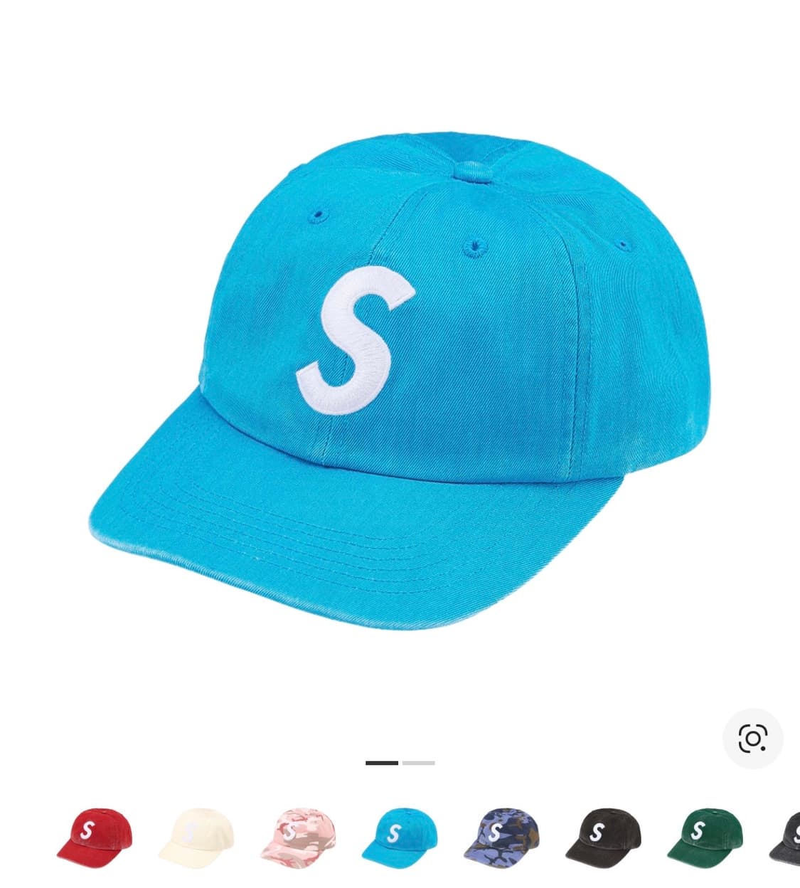 슈프림 피그먼트 코티드 S 로고 6-패널 브라이트 블루 상품이미지1