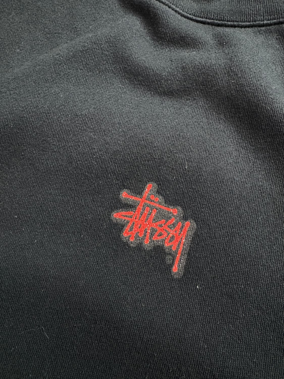 스투시 쉘즈 베이직 빅로고 블랙 박시핏 크루넥 2391 상품이미지4