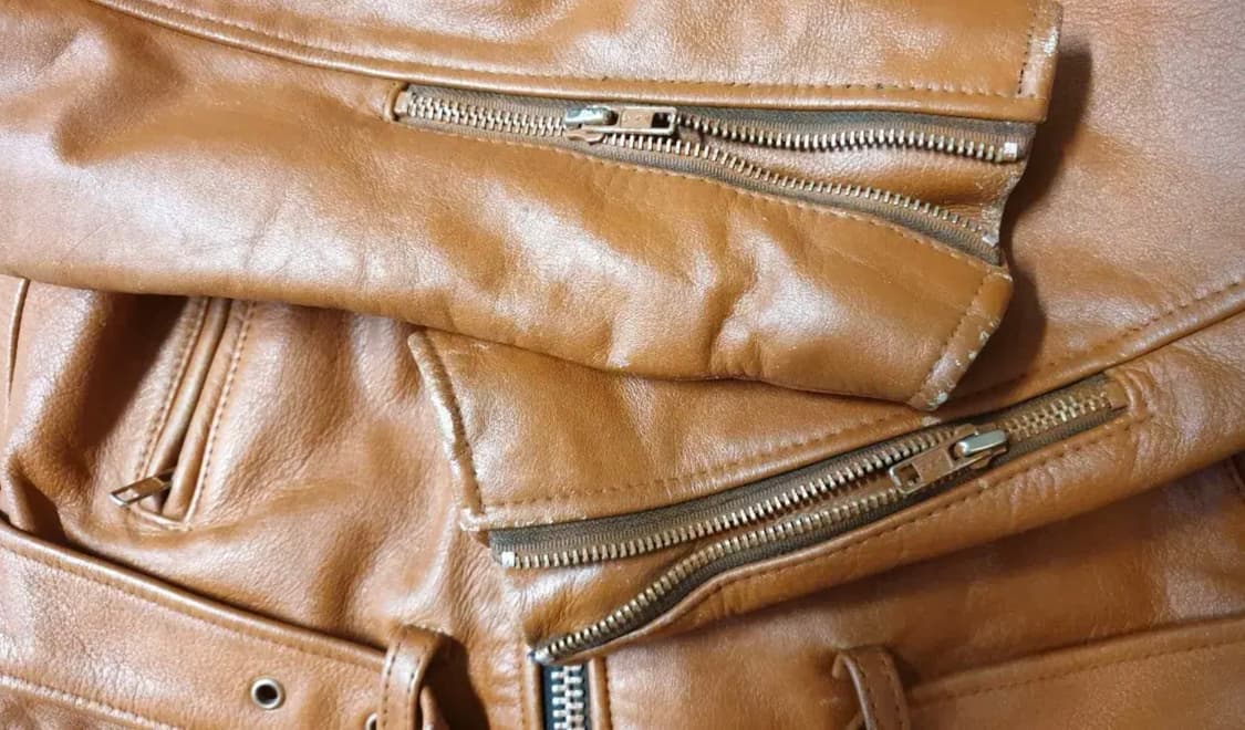 90s Custom Heavyweight Leather Jacket(L) 상품이미지6