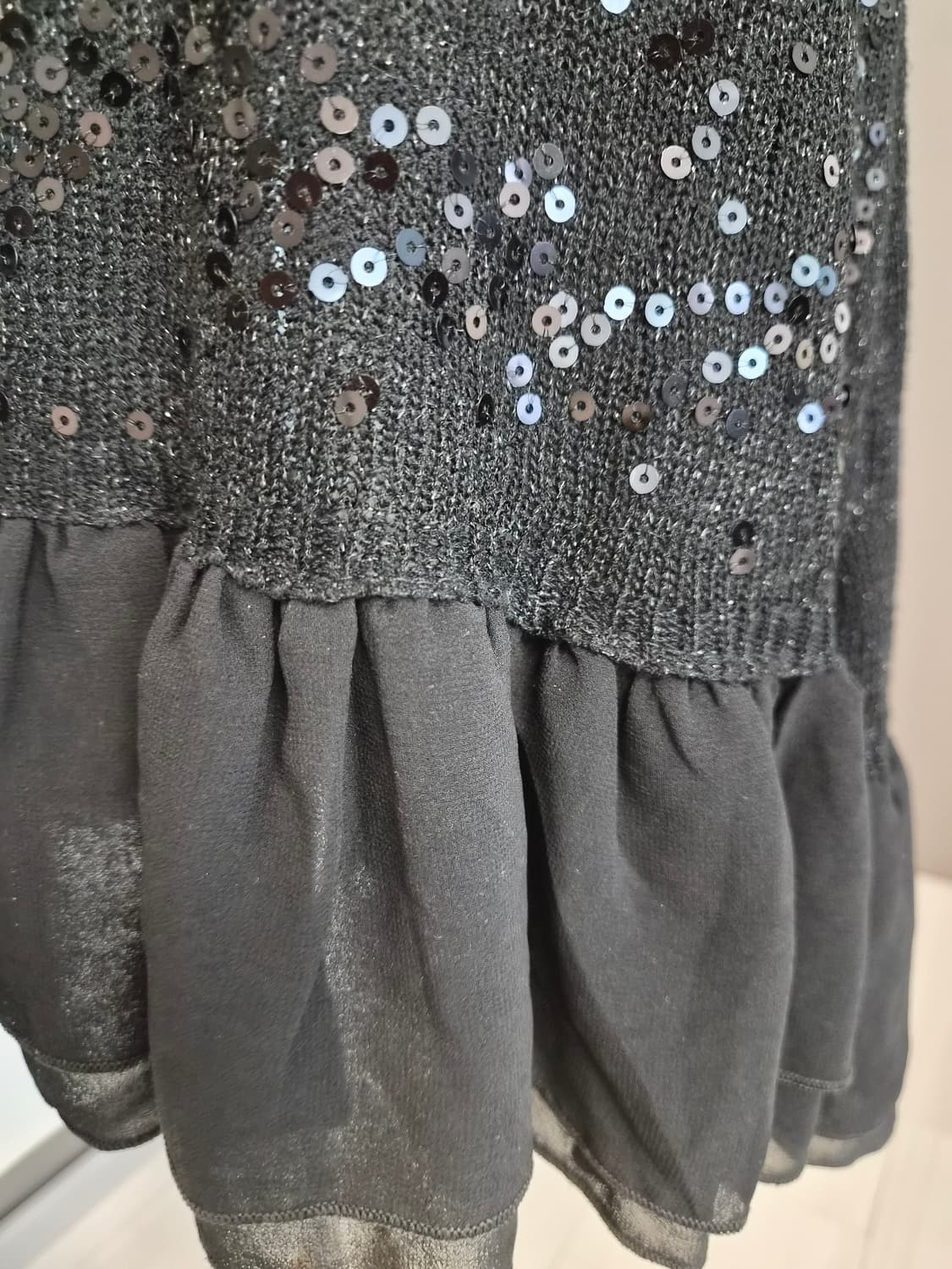 ICINOO 스팽글 니트 플레어 원피스 상품이미지4