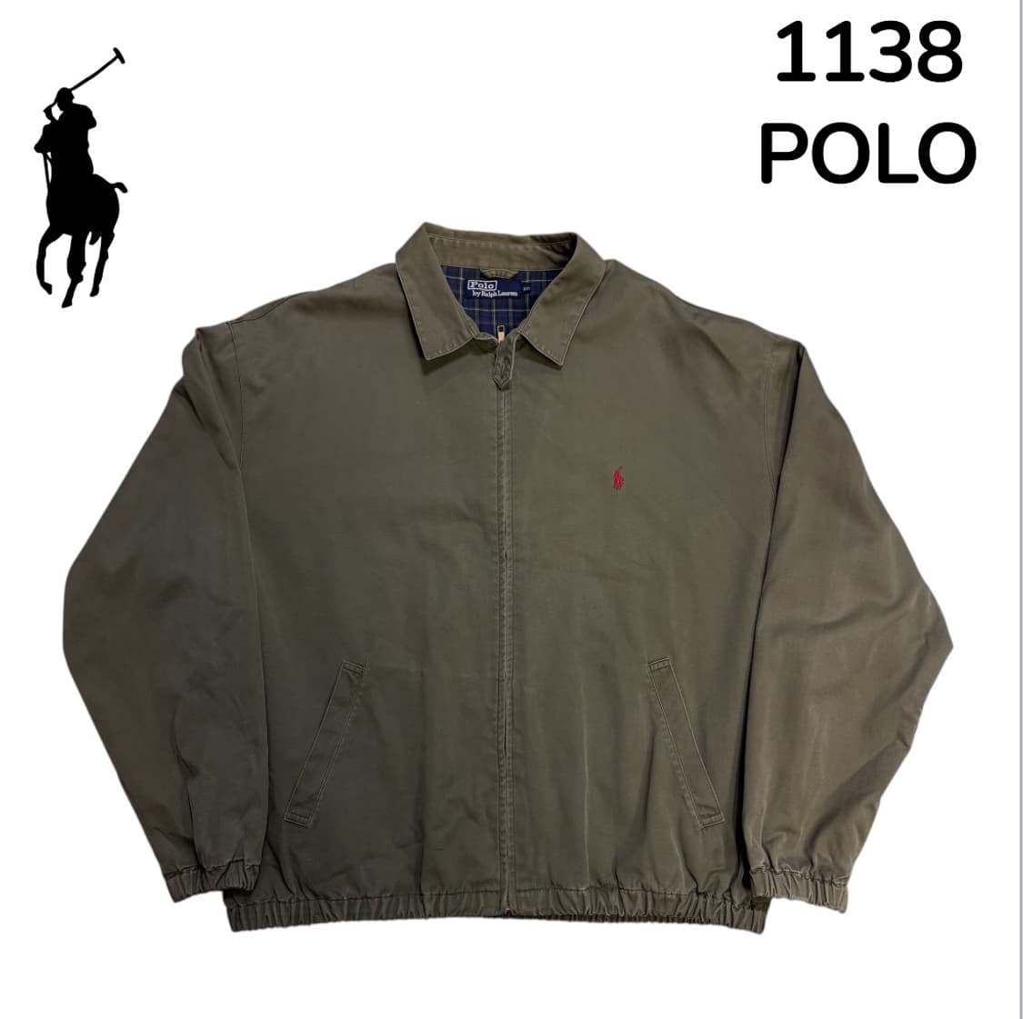 90s 폴로 랄프로렌 딥 브라운 레드포니 블루종 워크자켓 XL 상품이미지2