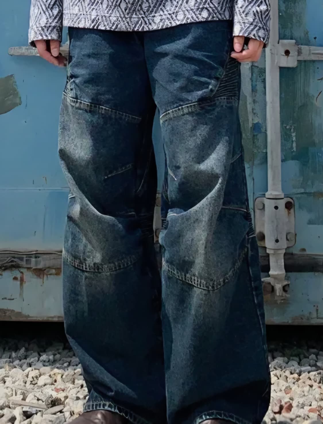 글랙 GP058 니캡 바이커 데님 팬츠 (INDIGO) 상품이미지2