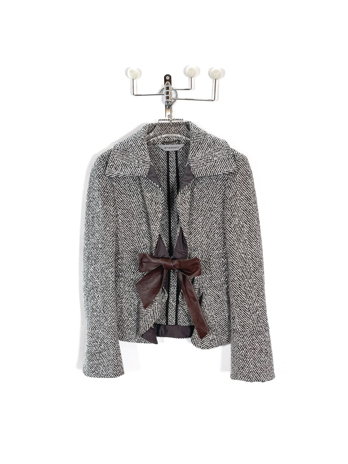 막스마라 캐시미어 울 레더 리본 자켓 상품이미지2