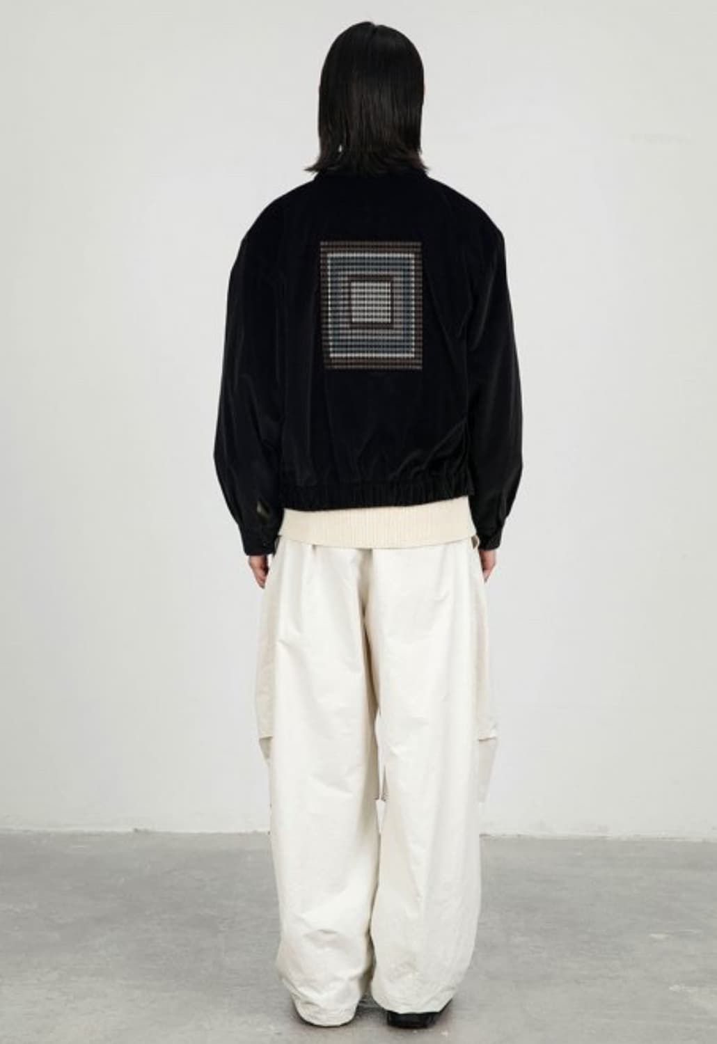 아모멘토 모티브 벨벳 점퍼 블루종 자켓 L 상품이미지1