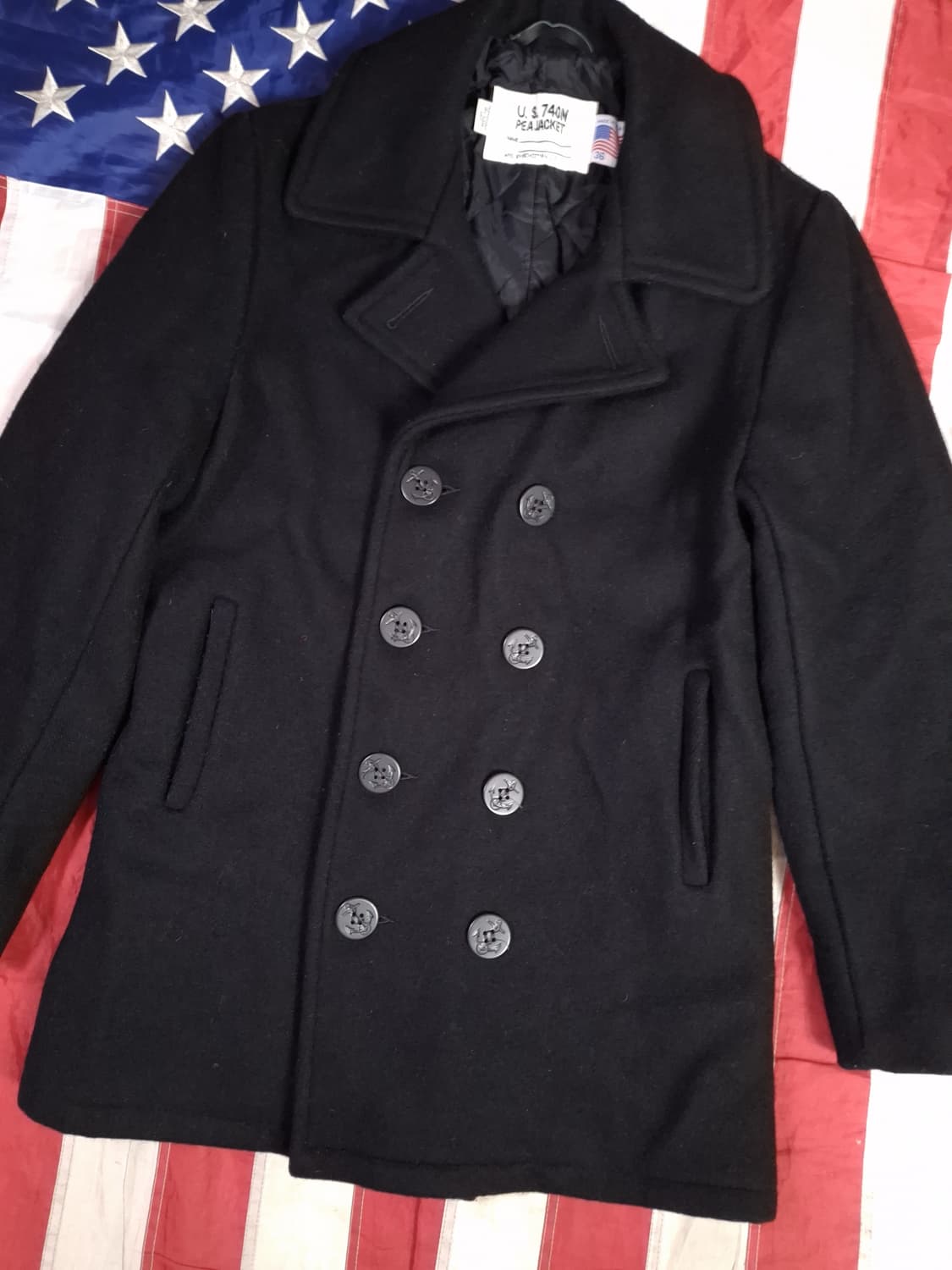 오리지날 90's 미국제조 미해군 TYPE 쇼트사 울 싱글 피코트 상품이미지2