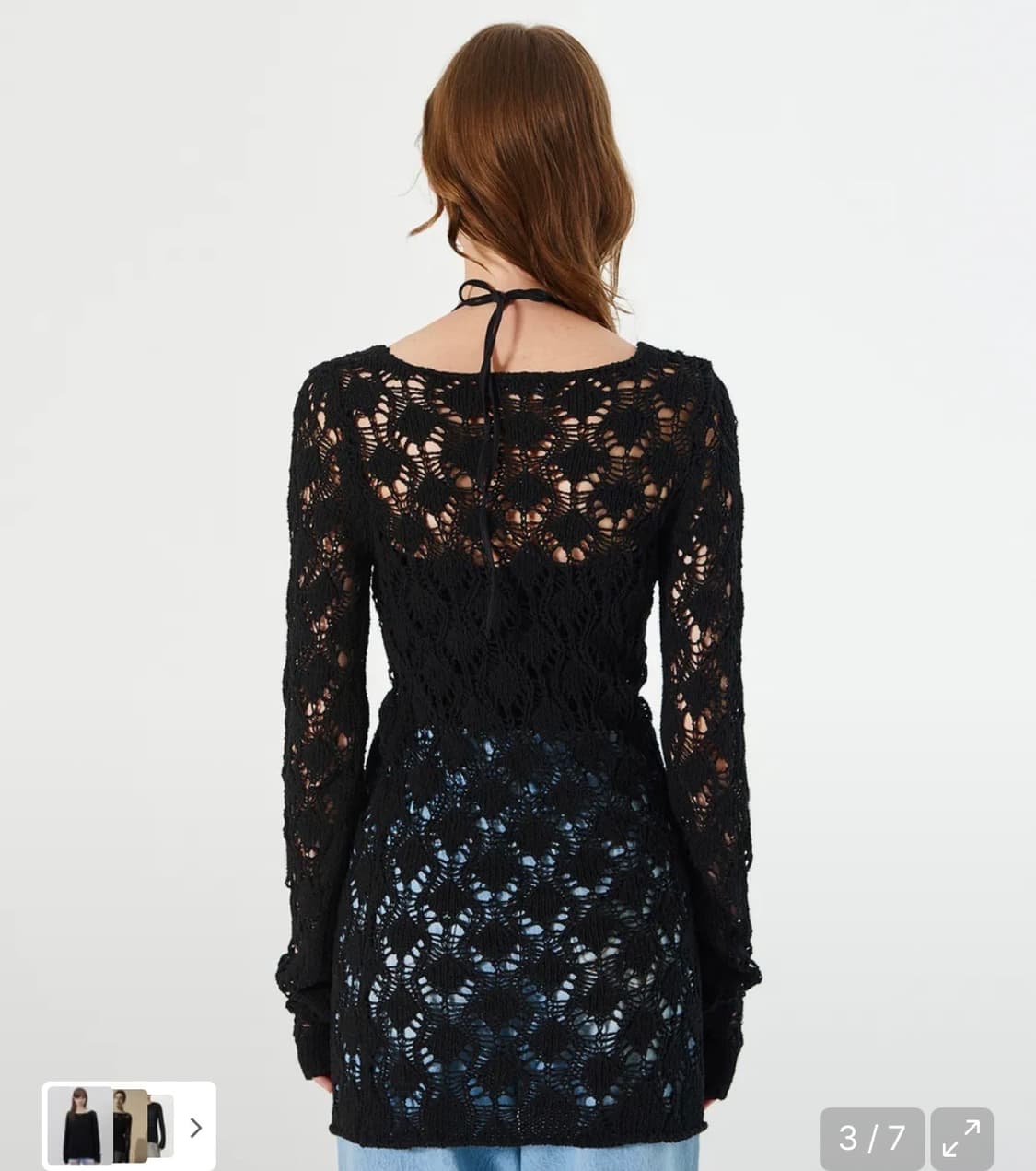 다이애그널 CROCHET LONG KNIT (black) 크로쉐 롱 니트 상품이미지3