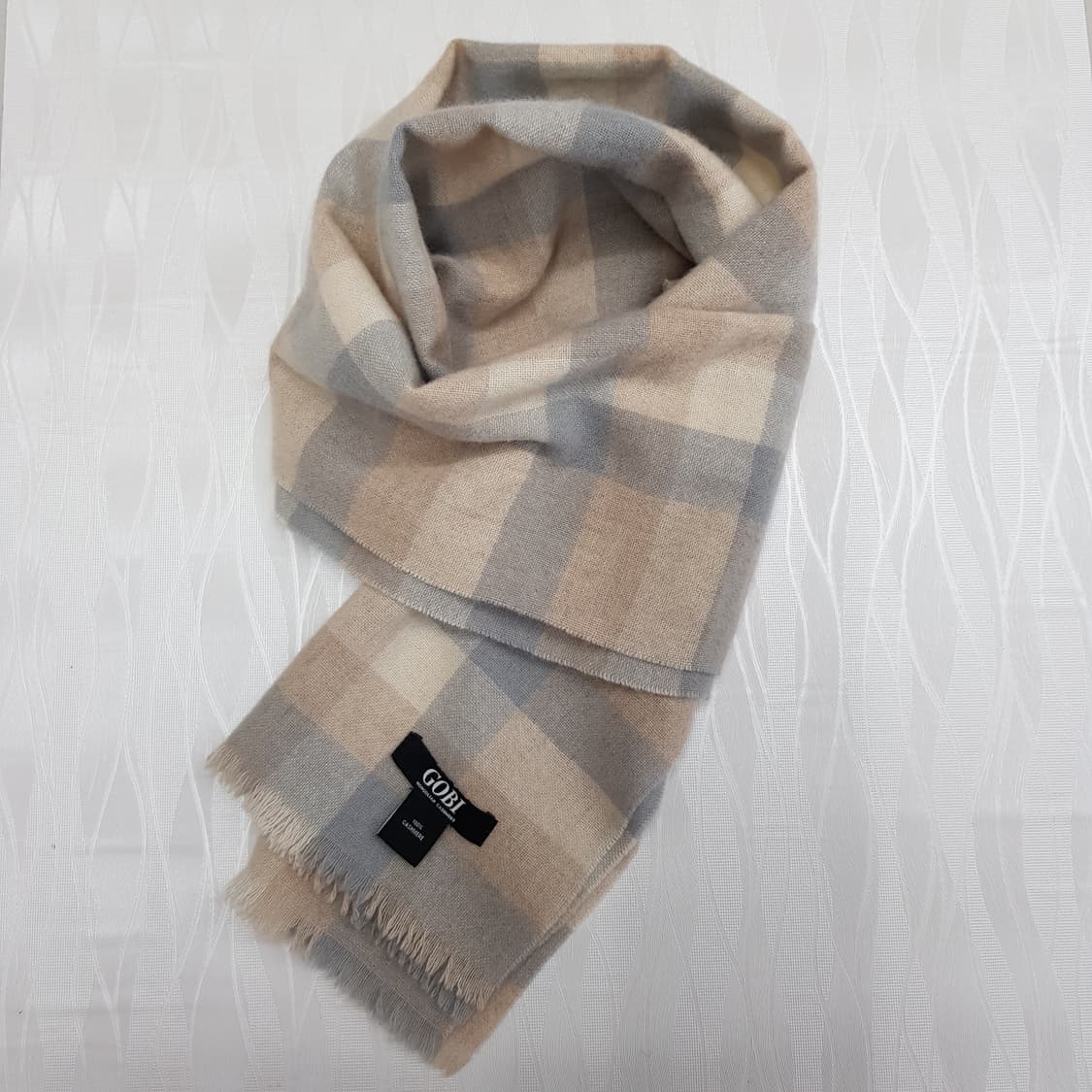고비 캐시미어 체크 머플러 상품이미지3