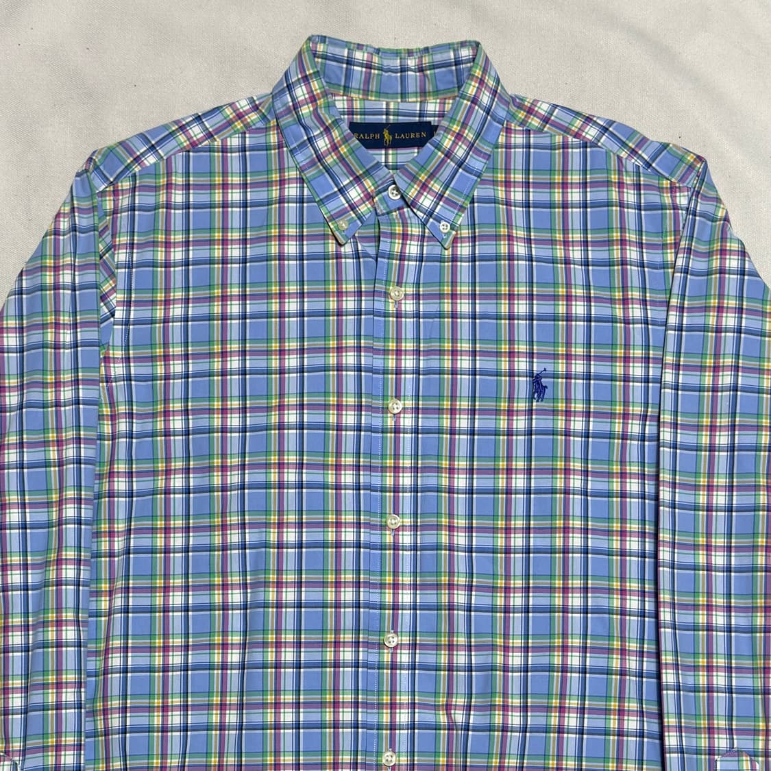 L 폴로랄프로렌 블루 타탄체크 셔츠 상품이미지1