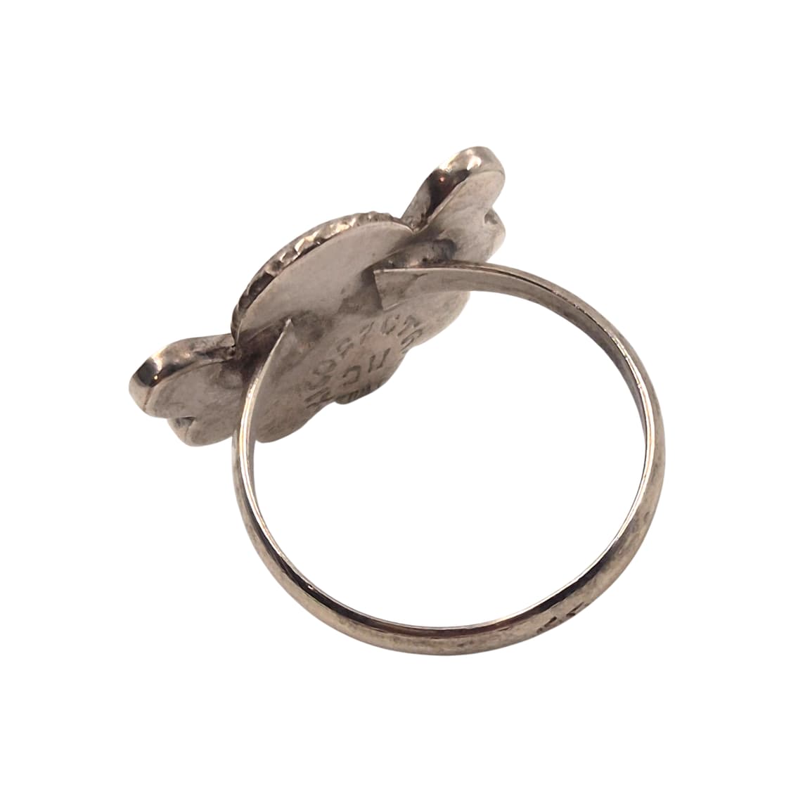 70s 멕시코 실버 925 터키석 인레이 꽃잎 반지 상품이미지3