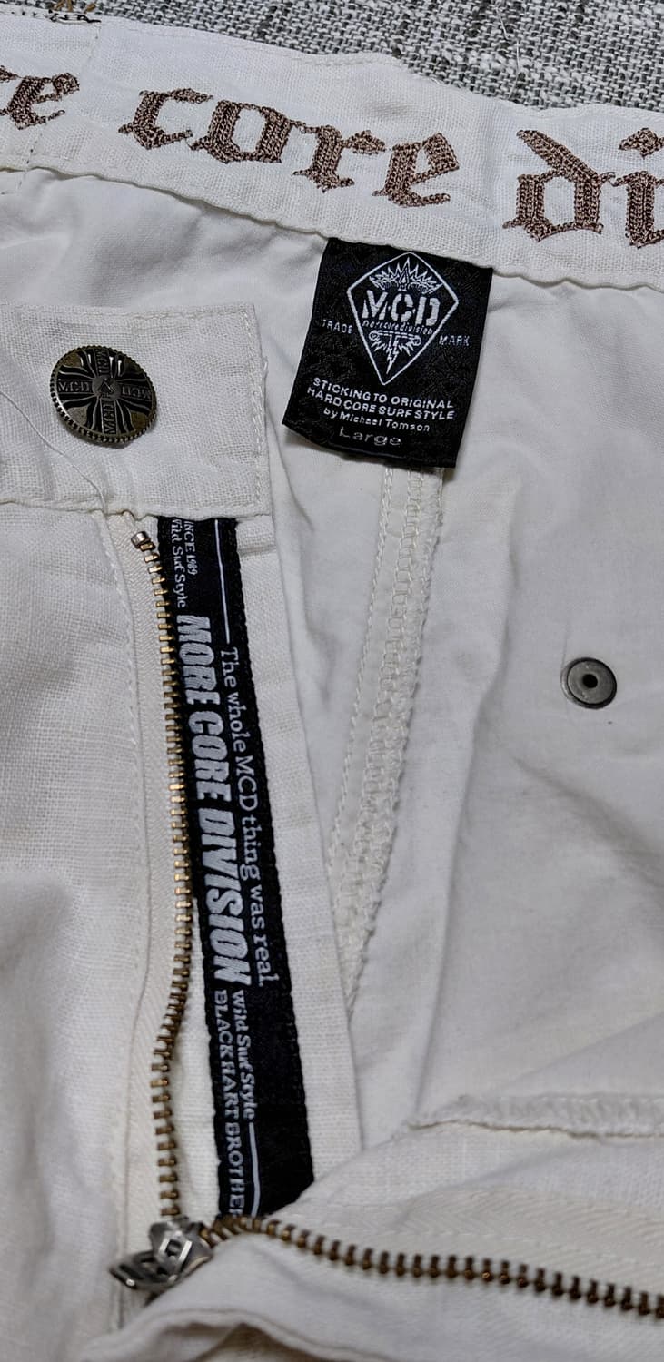 [L] MCD 고딕 자수 린넨 혼방 빈티지 크롭 팬츠 상품이미지6