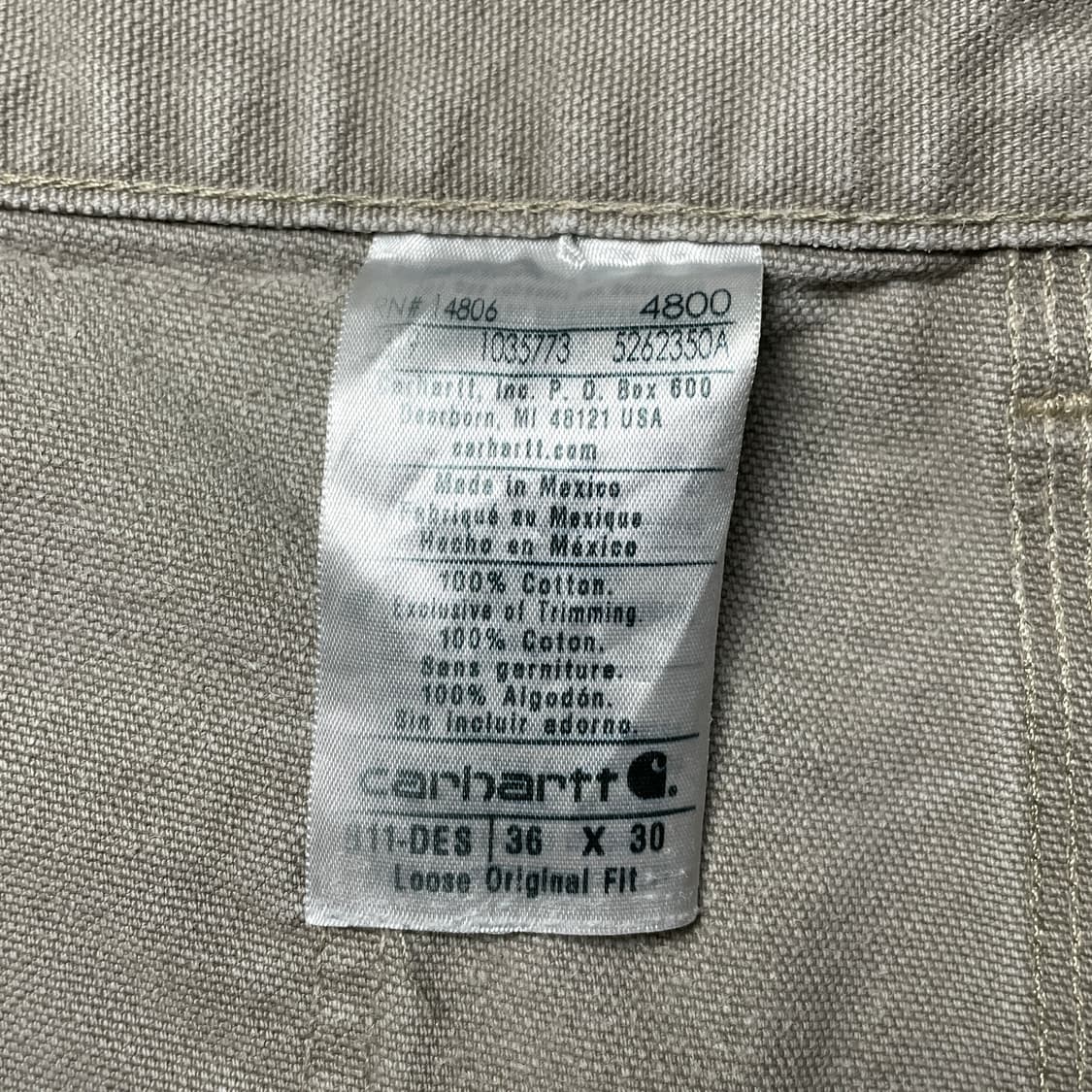 CARHARTT 칼하트 B11 캔버스 싱글니 카펜터 워크팬츠 A01015 상품이미지10