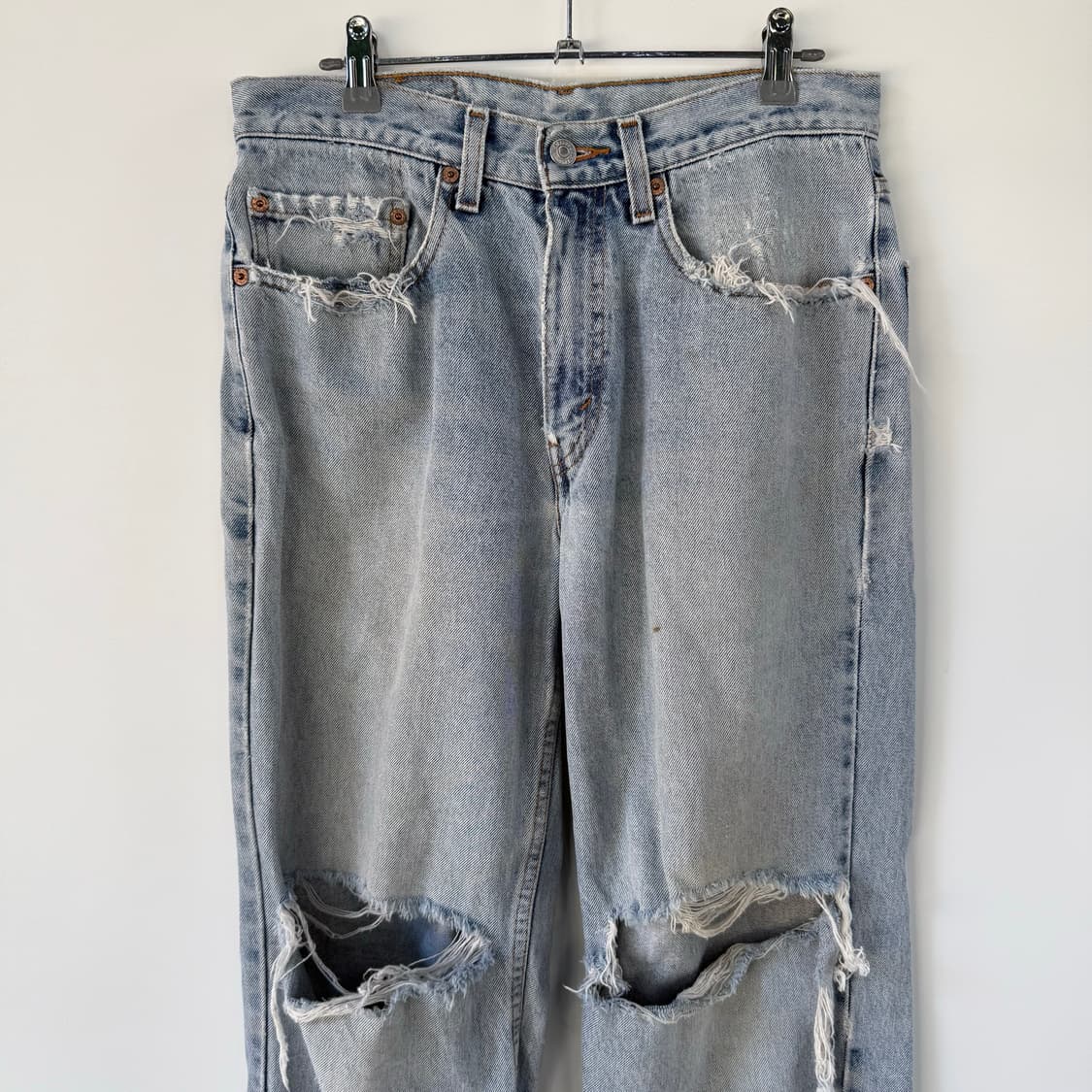 리바이스 Levi’s 빈티지 스트레이트 연청 데님 팬츠 찢청 상품이미지3
