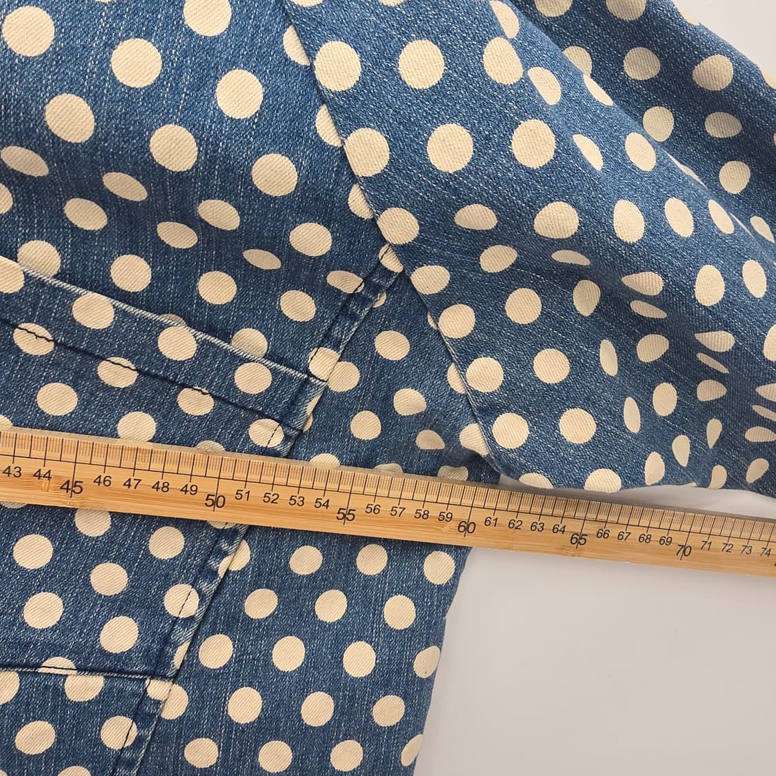 CONCORDANCE 데님 도트 롱 셔츠 블라우스 [B40369] 상품이미지4