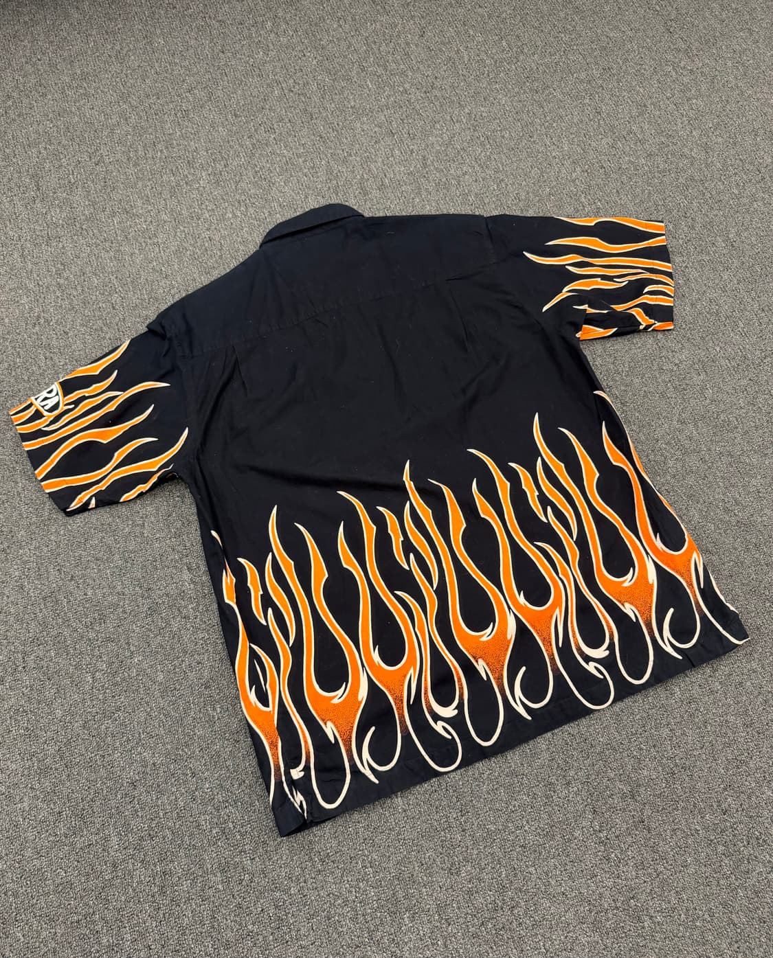 L) 할리데이비슨 빈티지 플레임 이글 자수 반팔 셔츠 상품이미지5