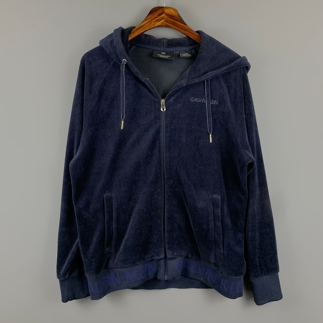 캘빈클라인 네이비 벨루어 후드집업 상품이미지2