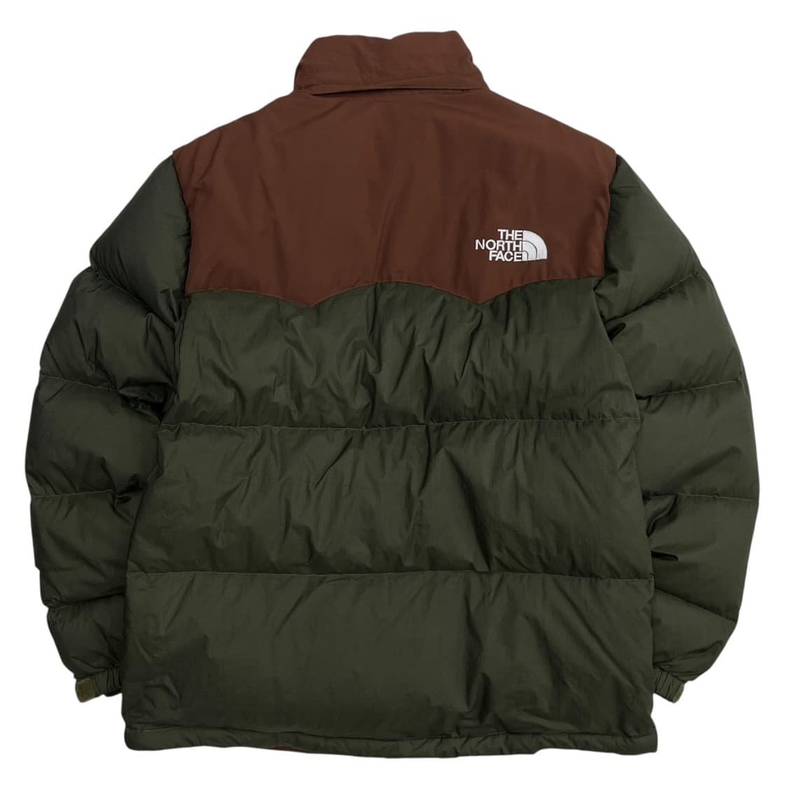 노스페이스 로고 브라운배색 딥그린 패딩 100 상품이미지4