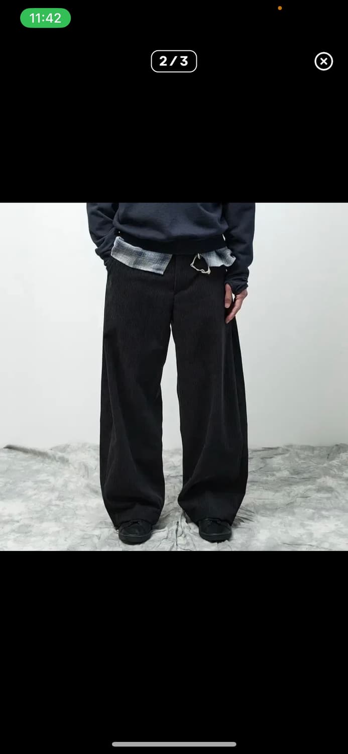 해칭룸 범퓨로이 와이드 커브 트라우저 팝니다 새상품 상품이미지1