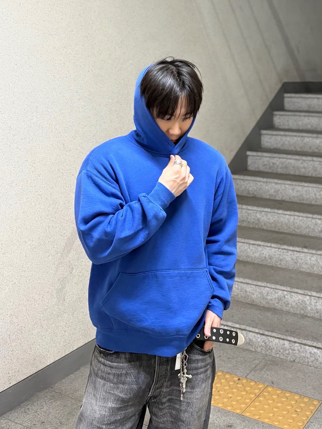 90s 빈티지 러셀 후드 블루 컬러 XL 초레어 상품이미지1