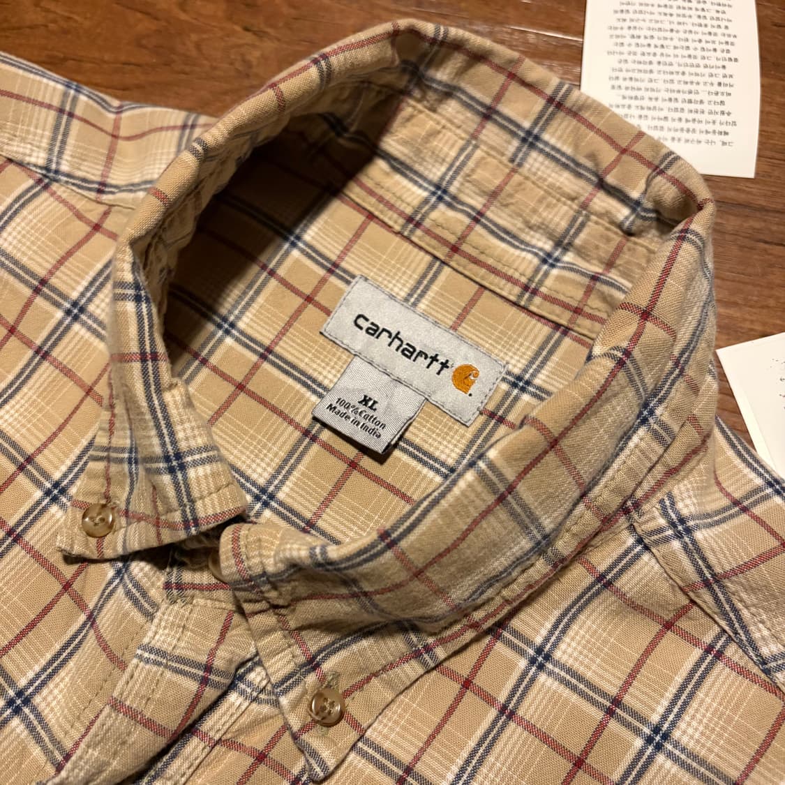 Carhartt beige check shirt xl 상품이미지3