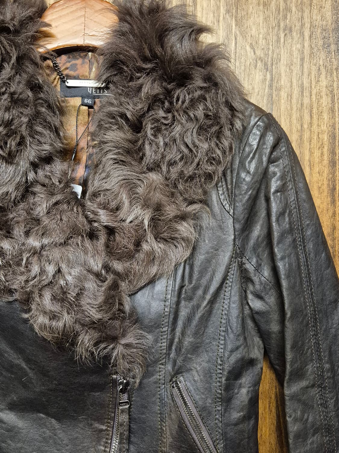 VINTAGE BROWN LEATHER JACKET  상품이미지4