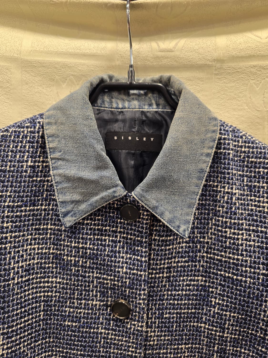 시슬리 Sisley 트위드 데님 카라 자켓 66 상품이미지2