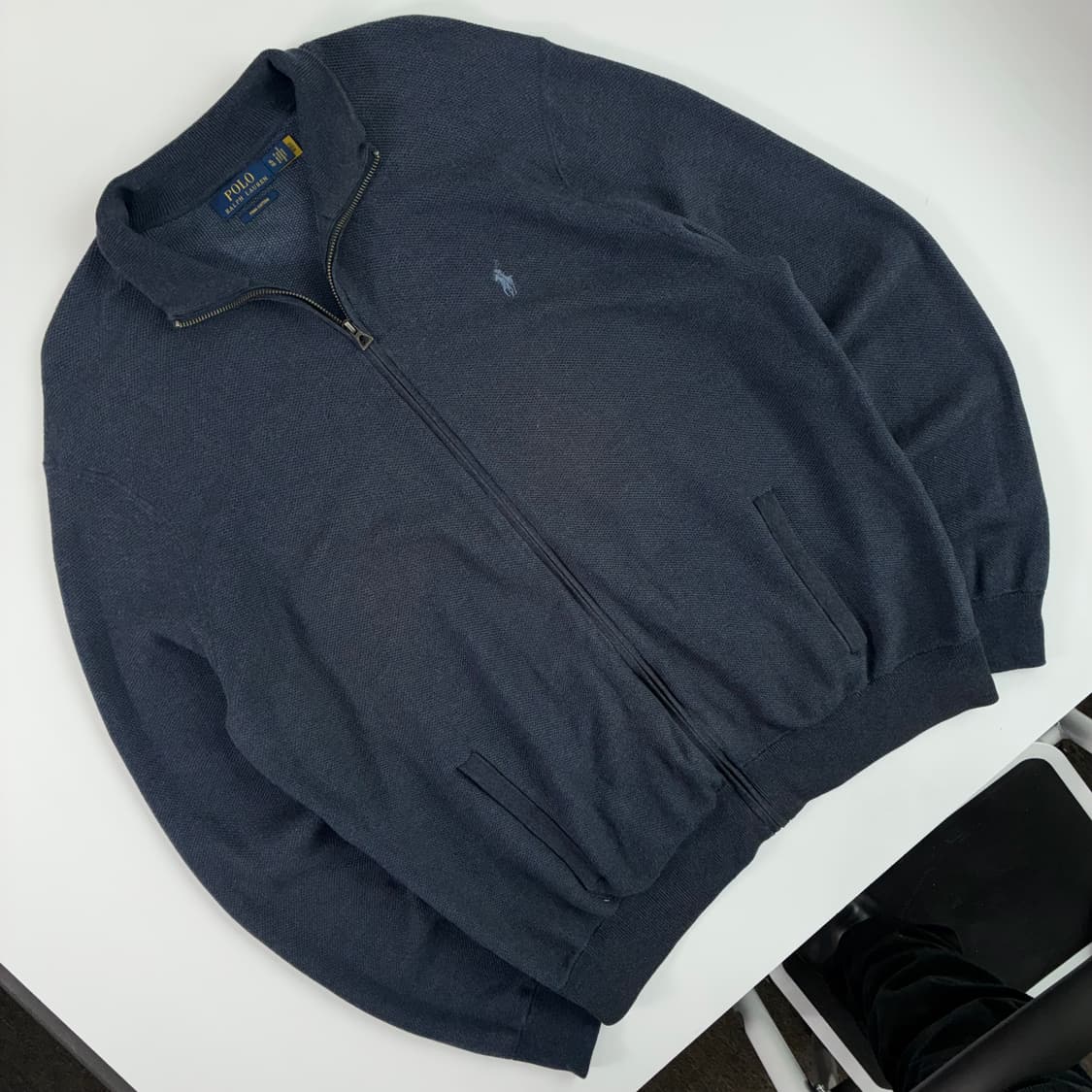 Polo  폴로 랄프로렌 신형 자수 피마코튼 네이비 니트집업  상품이미지2