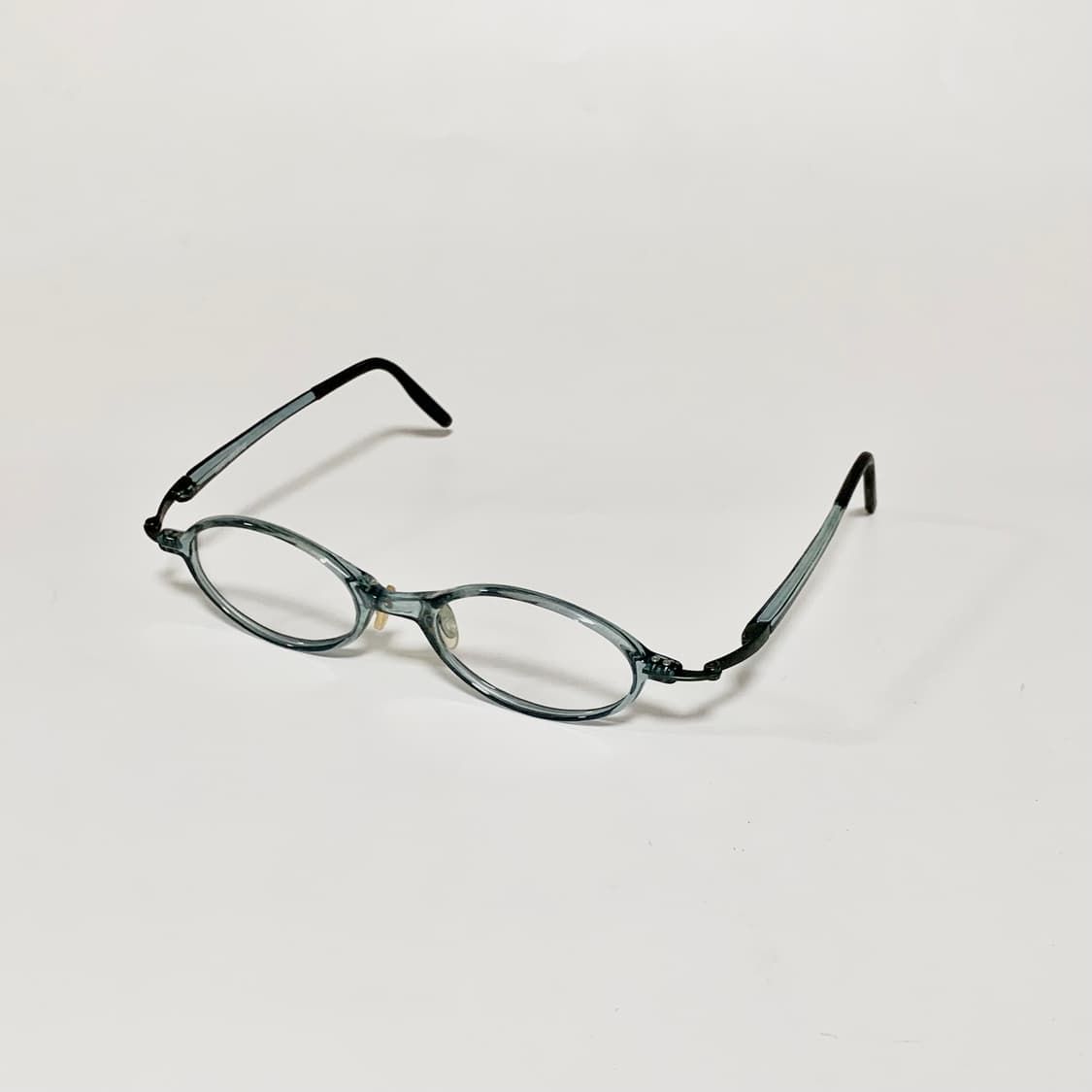 987 Y2K 빈티지 투명 블루 오벌 안경테 여자 남자 공용 레트로 안경 상품이미지2
