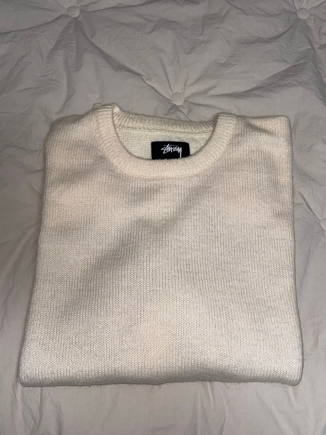 스투시 8볼 스프레이 스웨터 아이보리 XL 판매 상품이미지3