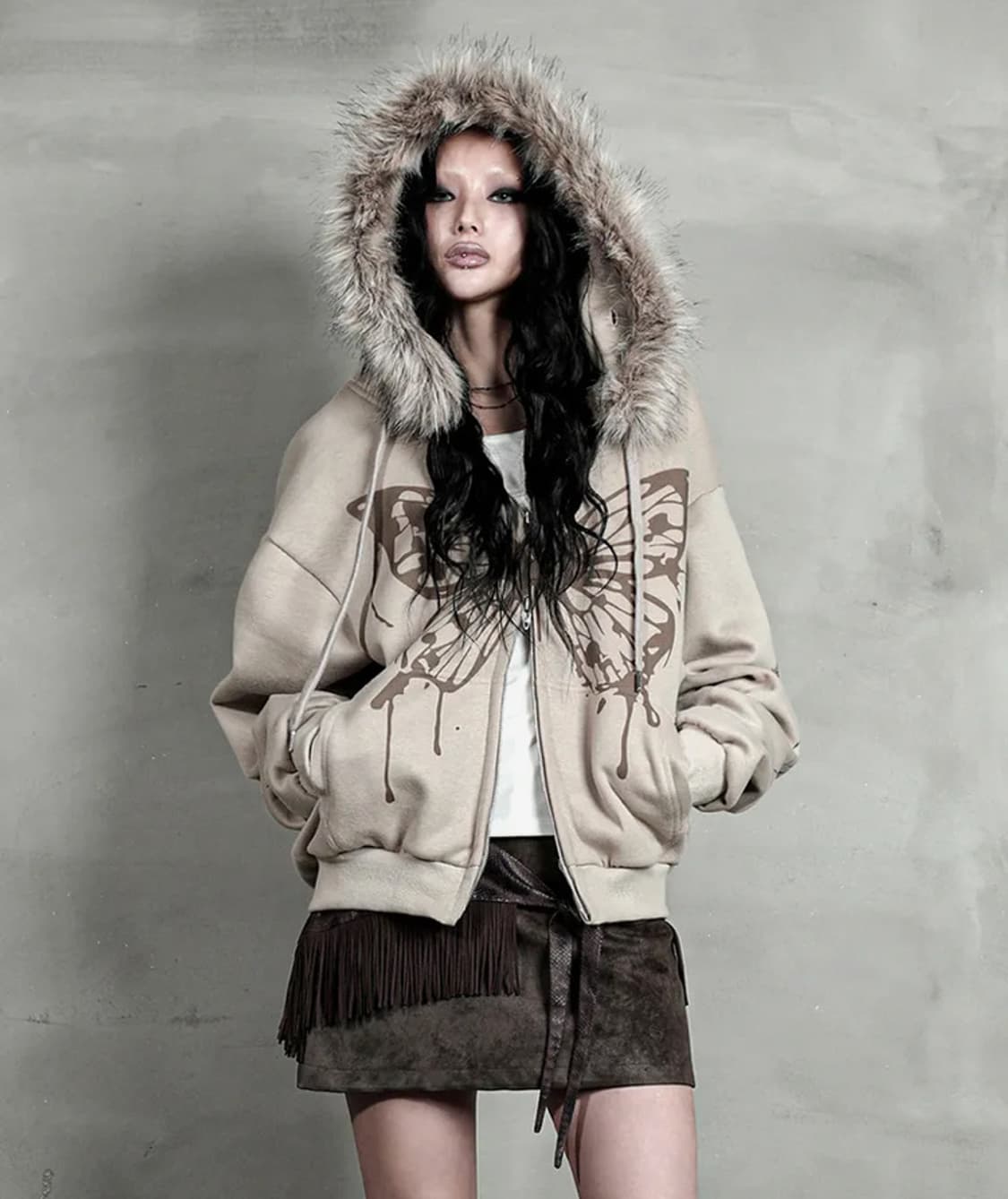 달링유어배드 BUTTERFLY SPLATTER ZIP-UP 상품이미지1