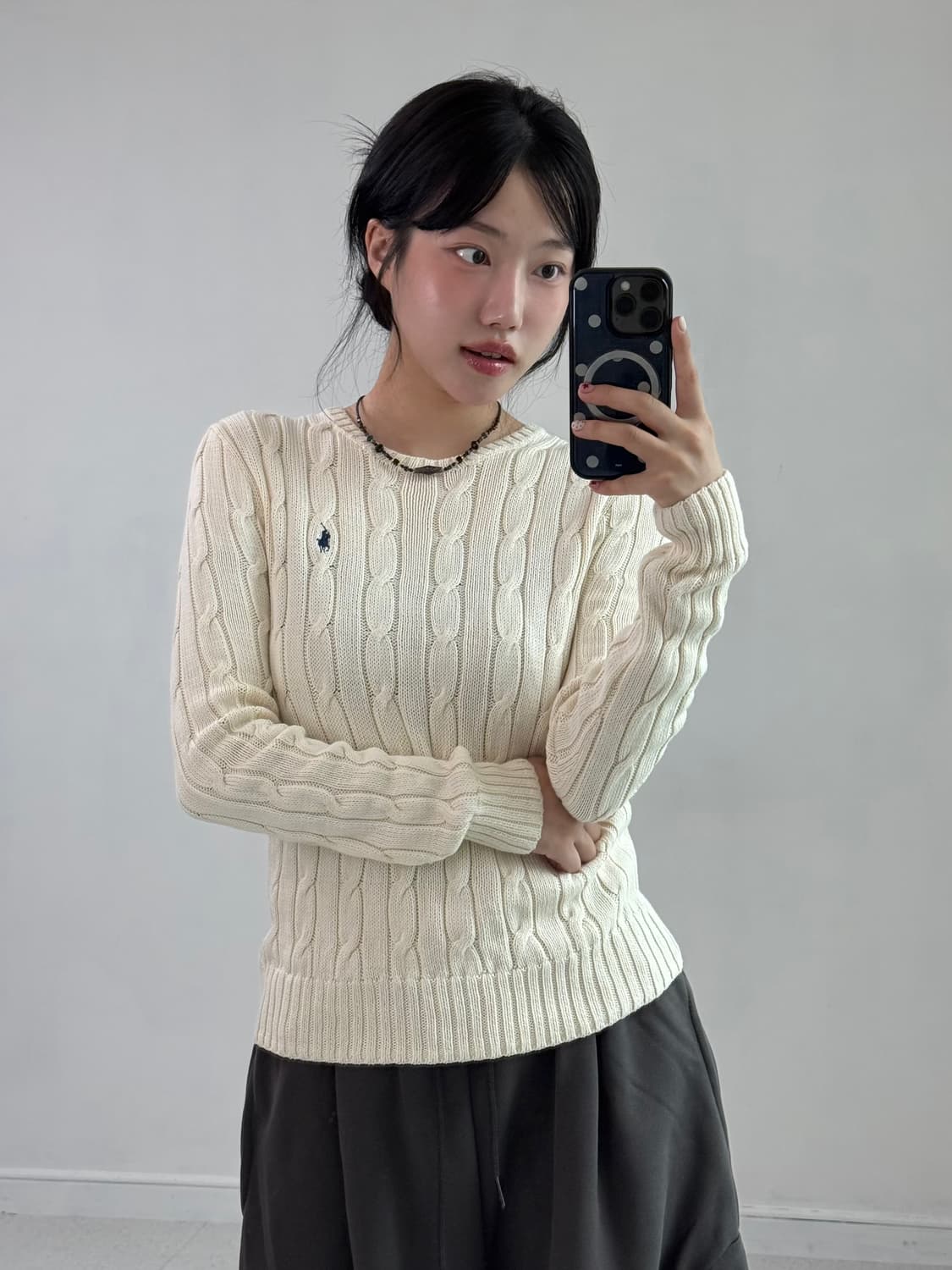 폴로 아이보리 니트 상품이미지3