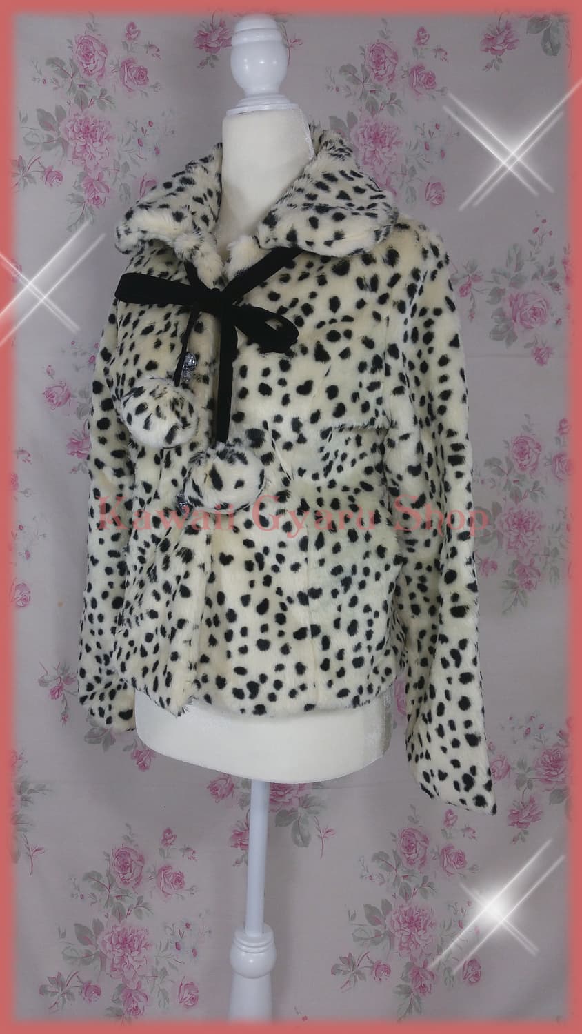 Tralala 호피 퍼자켓 갸루 상품이미지1