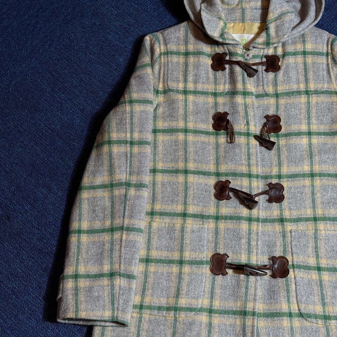 빈티지 체크 후드 떡볶이 롱코트 상품이미지3