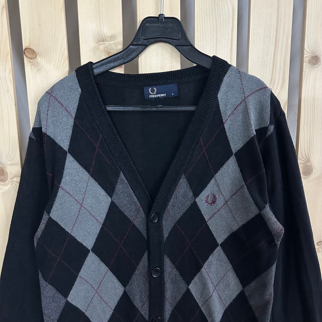 (S) 프레드페리 아가일 니트 가디건 상품이미지3