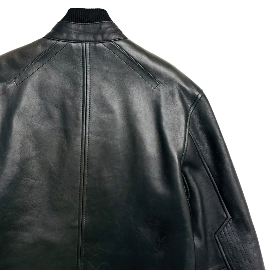 캘빈 클라인 투웨이 비대칭 블랙 레더 자켓 M 상품이미지5