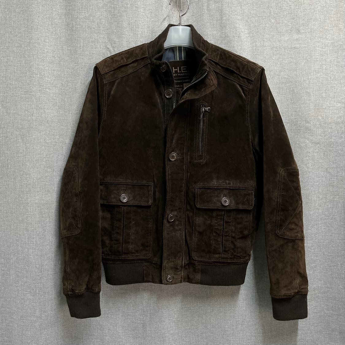 [S/95] H.E. BY MANGO 망고 리얼돈피가죽 스웨이드 자켓 상품이미지1