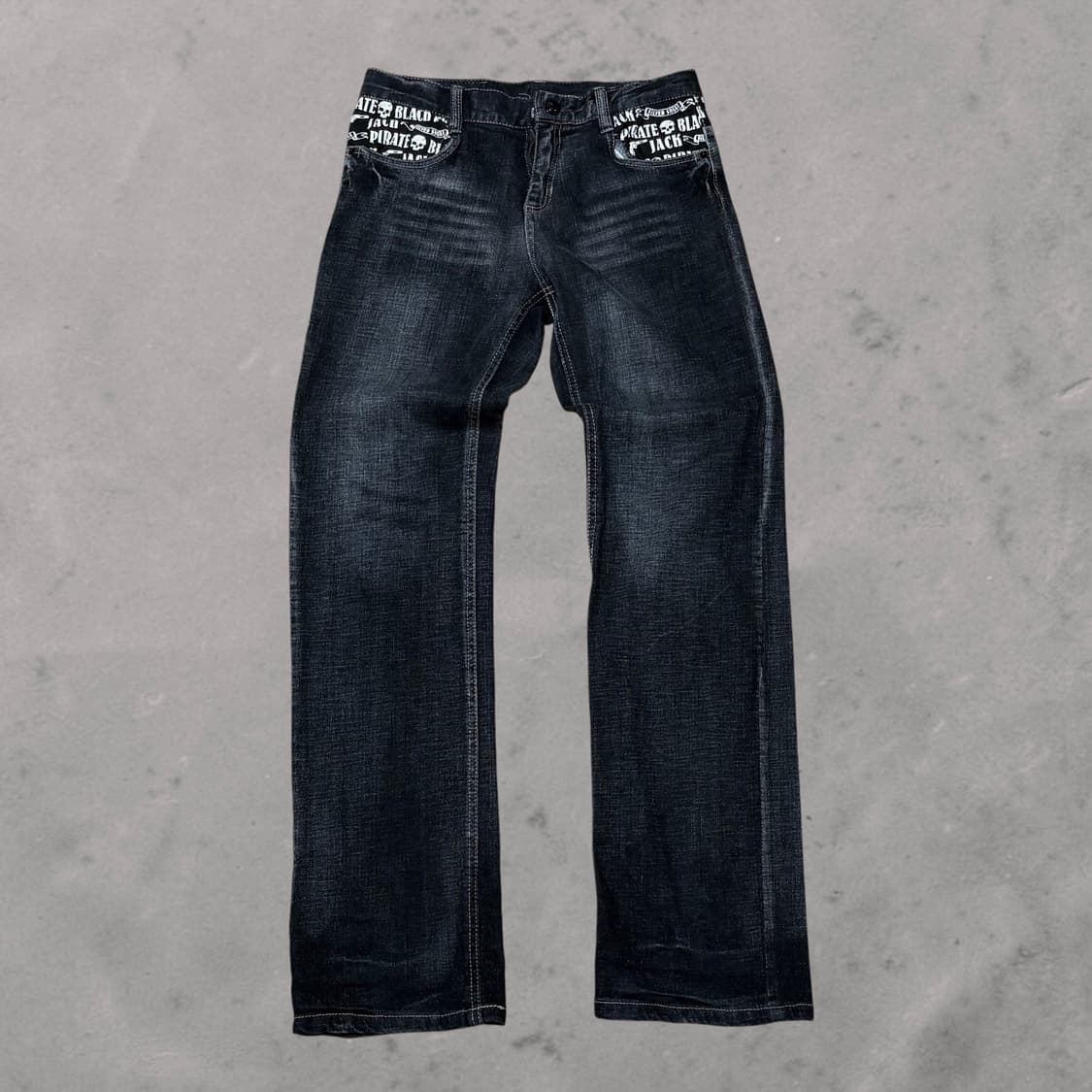 Puck Silver Skull Straight Denim Jean 상품이미지1