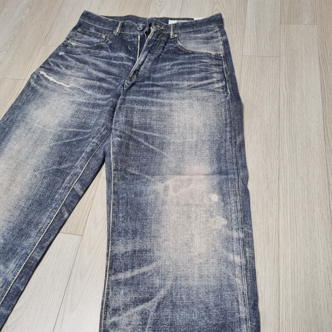 새제품30)자라 서울에디션 프린티드 빈티지 워시드 배기핏 진 데님 청바지 상품이미지7