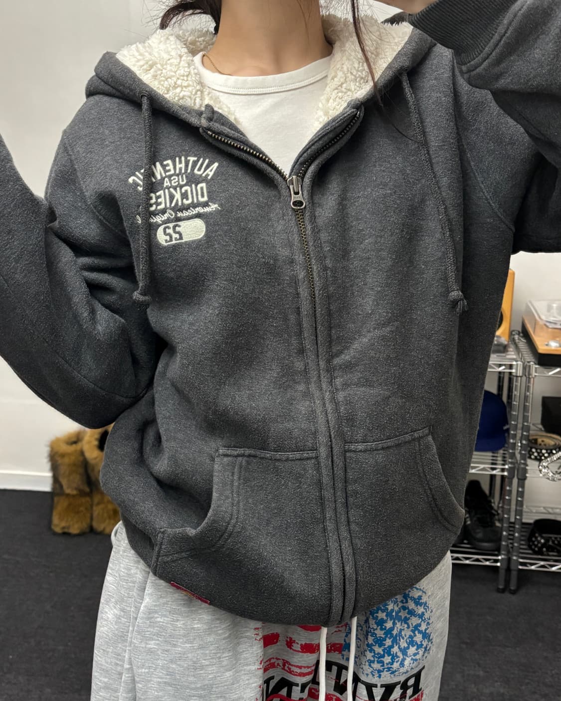 디키즈 00s 울프죠 후드집업 차콜 상품이미지3