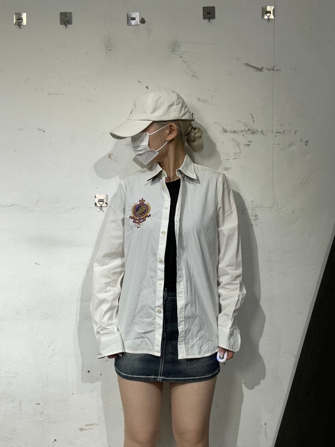 폴로 랄프 로렌 화이트 자수 셔츠 S 상품이미지2