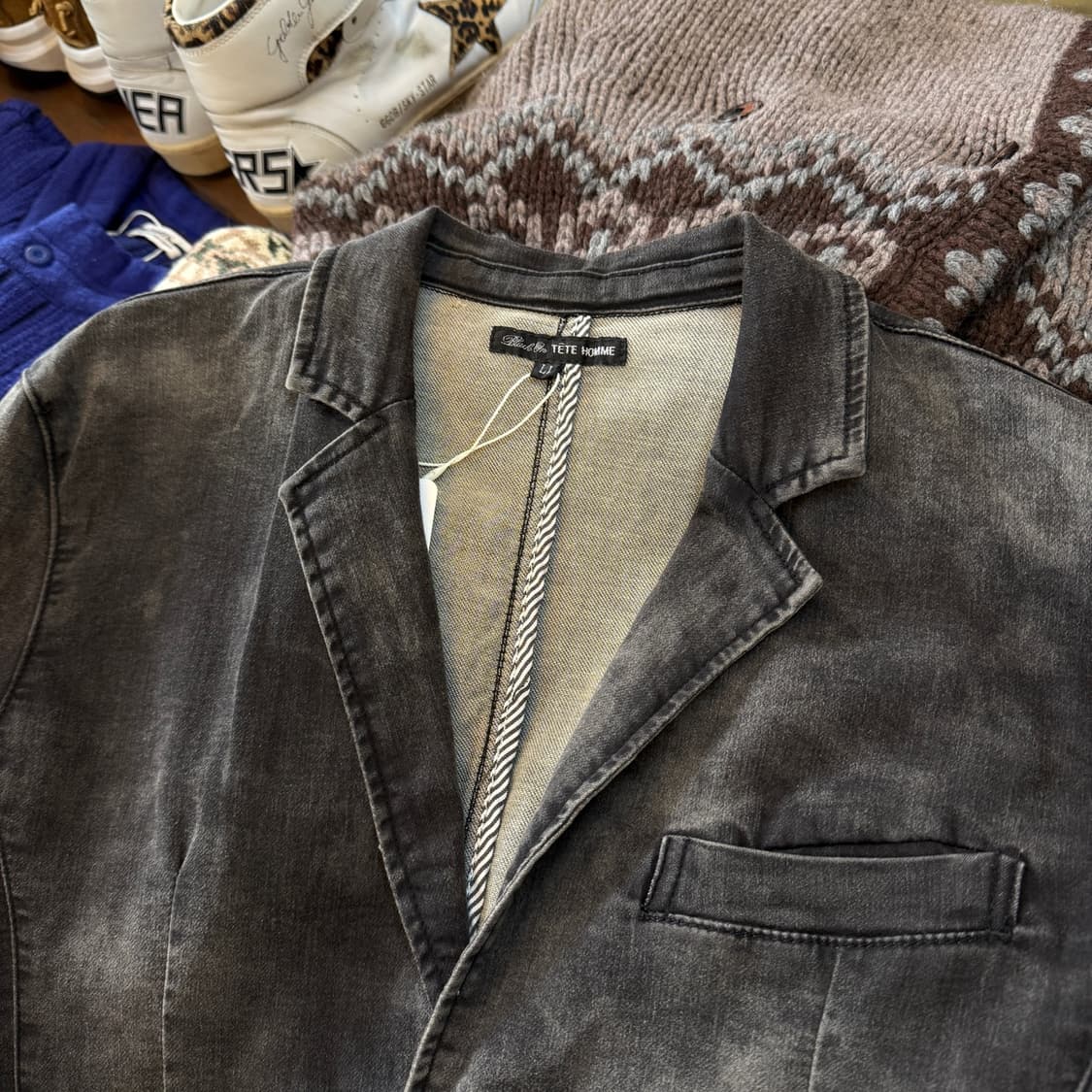 테테옴므 카즈타카 카토 워싱 스트레치 블레이저 상품이미지4