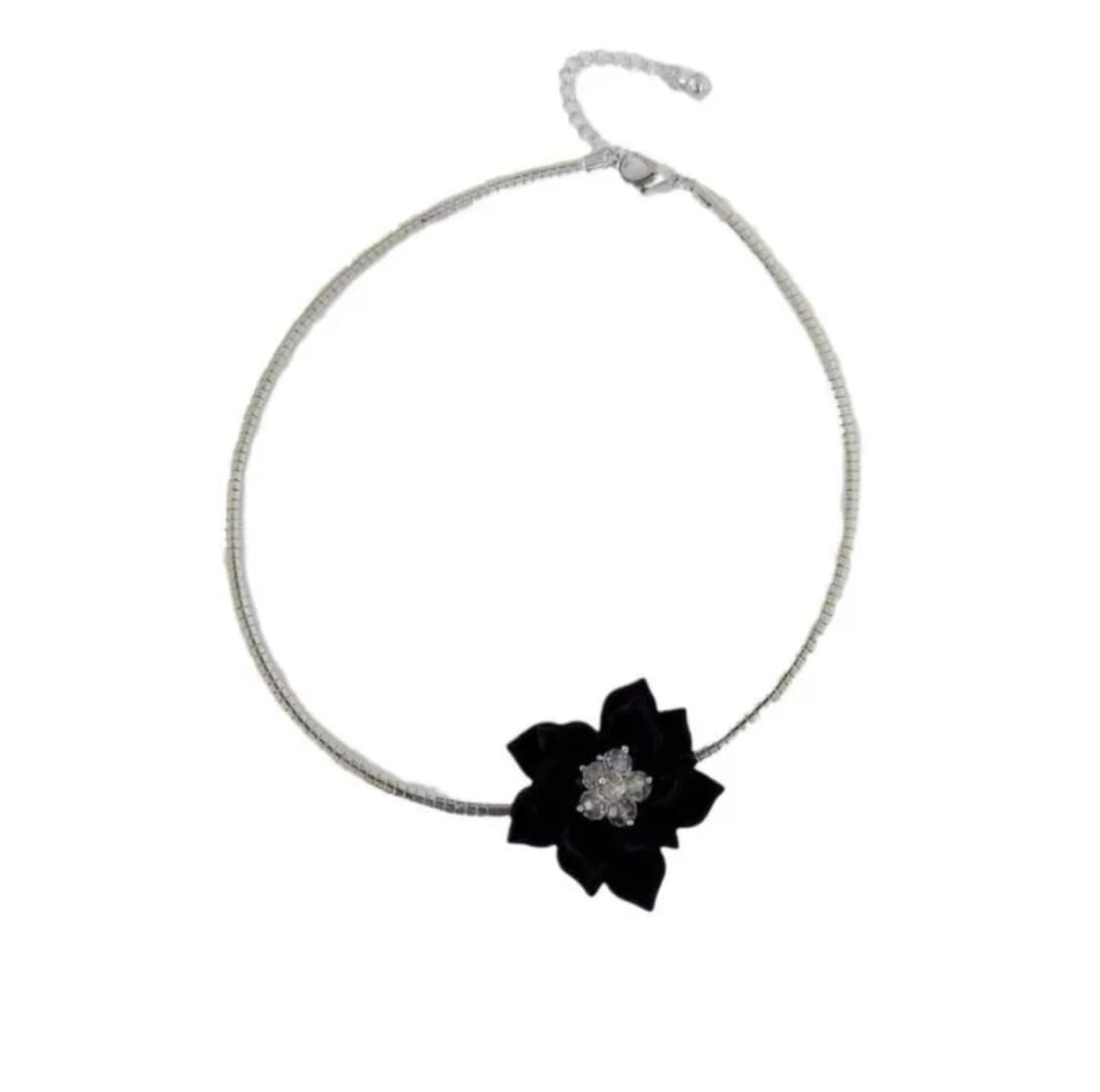Black flower choker 상품이미지1